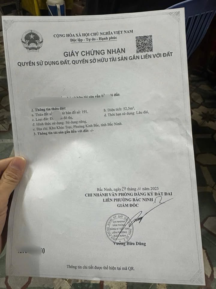 Đất nền Phường Kinh Bắc 52.5m² giá 2.5 tỷ - Cơ hội đầu tư tuyệt vời!