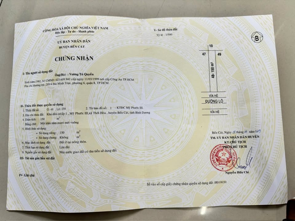 Đất thổ cư khu công nghiệp Mỹ Phước 3 Bến Cát 150m² giá chỉ 1.7 tỷ - Đầu tư sinh lời ngay!