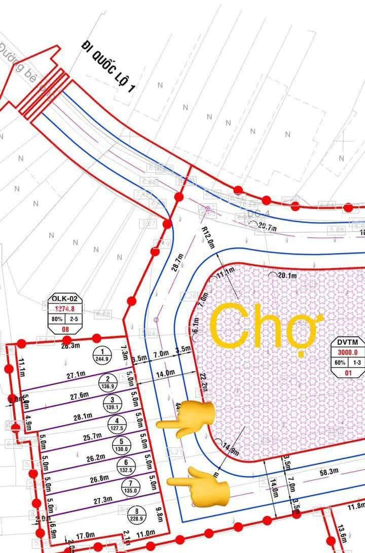 Bán đất Lô 7 Chợ Quán Mối, Phước Lộc 135m² giá 1.2 tỷ - Đối diện chợ, thuận lợi kinh doanh!