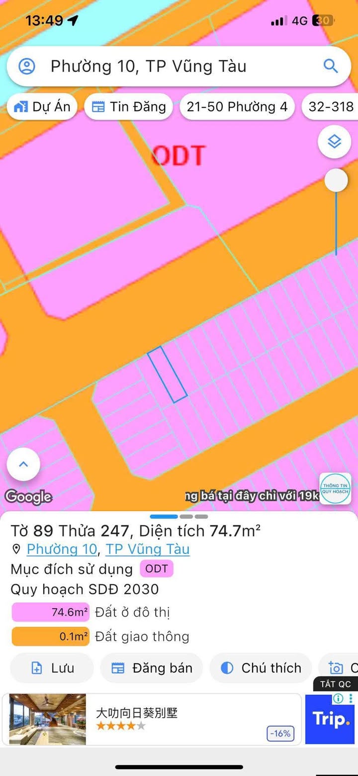 Đất nền mặt tiền Trần Đại Nghĩa, Bà Rịa - Vũng Tàu 75m² giá 8.5 tỷ - Pháp lý rõ ràng, sổ đỏ chính chủ!