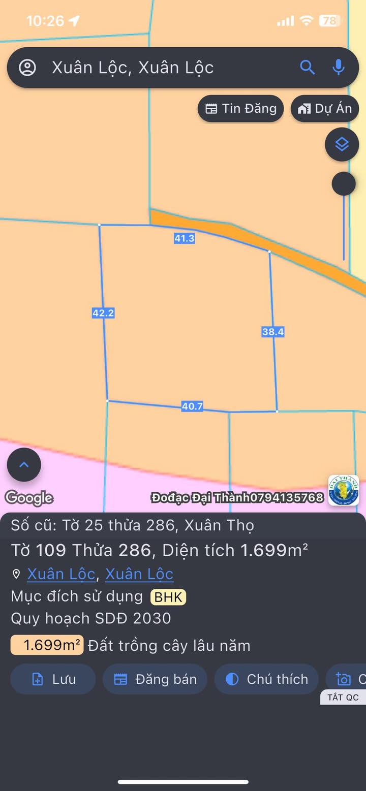 Đất nền Xuân Thọ, Xuân Lộc 1699m² giá 800 triệu - Cơ hội đầu tư tuyệt vời!