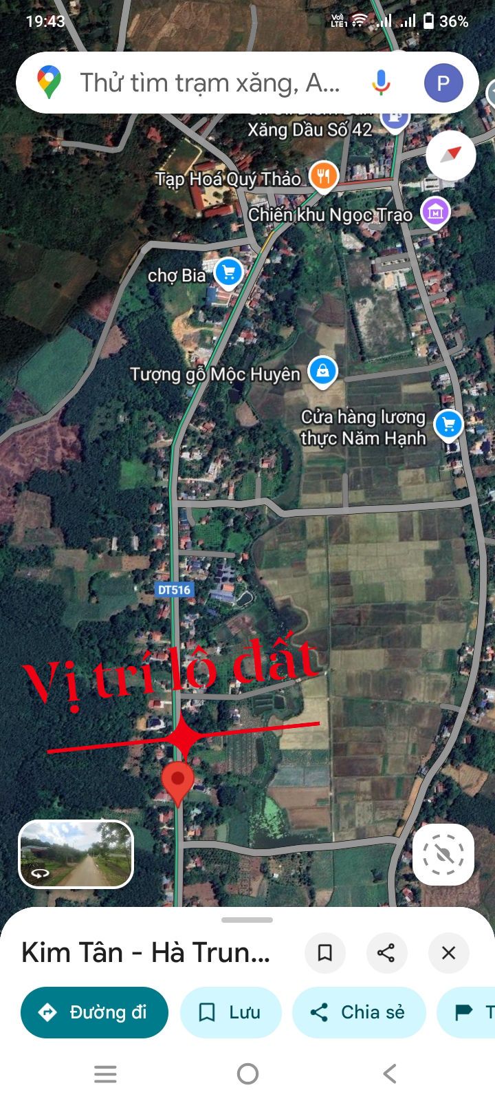 Đất mặt đường tỉnh lộ 523 Ngọc Trạo 400m² giá 3.2 tỷ - Kinh doanh sầm uất!