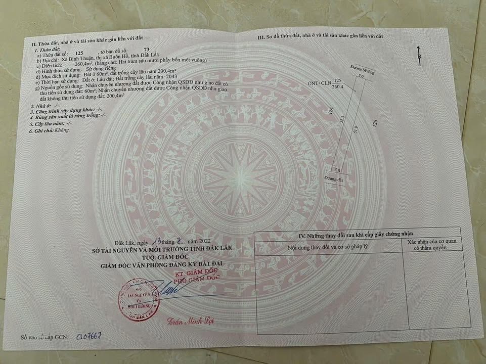 Đất thổ cư Xã Bình Thuận, Buôn Hồ 260m² giá 395 triệu - Đầu tư sinh lời ngay!