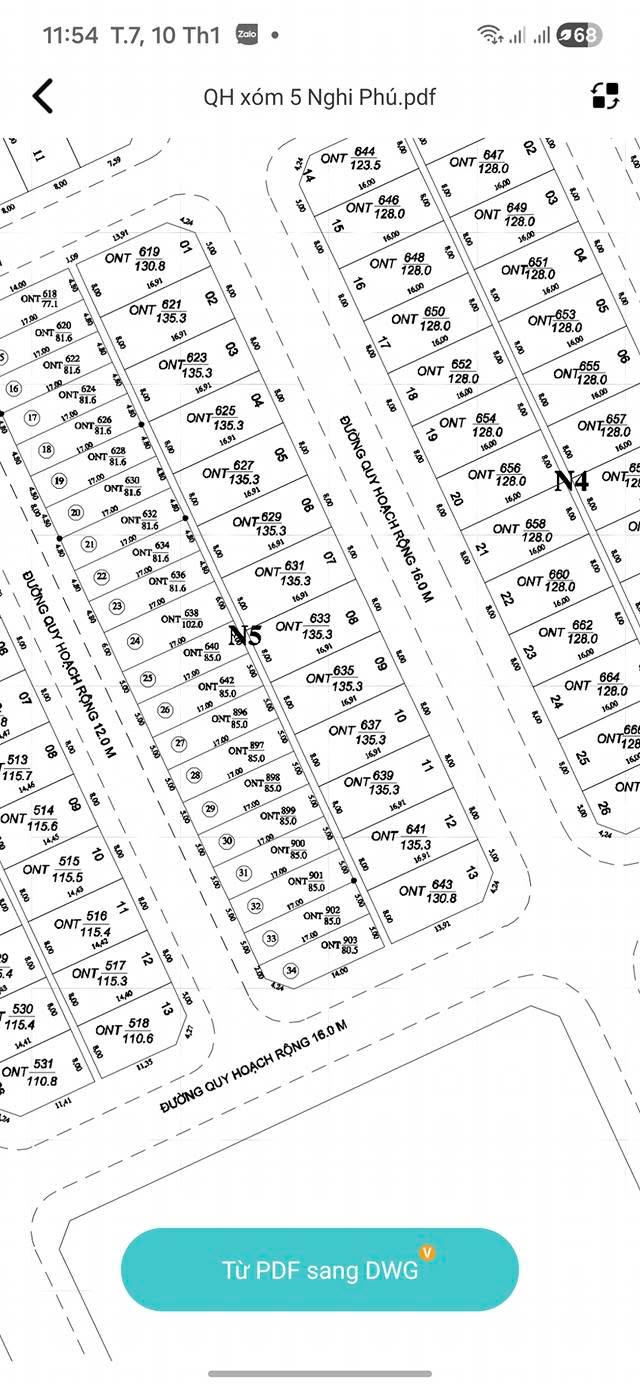 Đất ở Nghi Phú, Vinh 135m² giá 5 tỷ - Sổ đỏ chính chủ, vị trí đẹp!