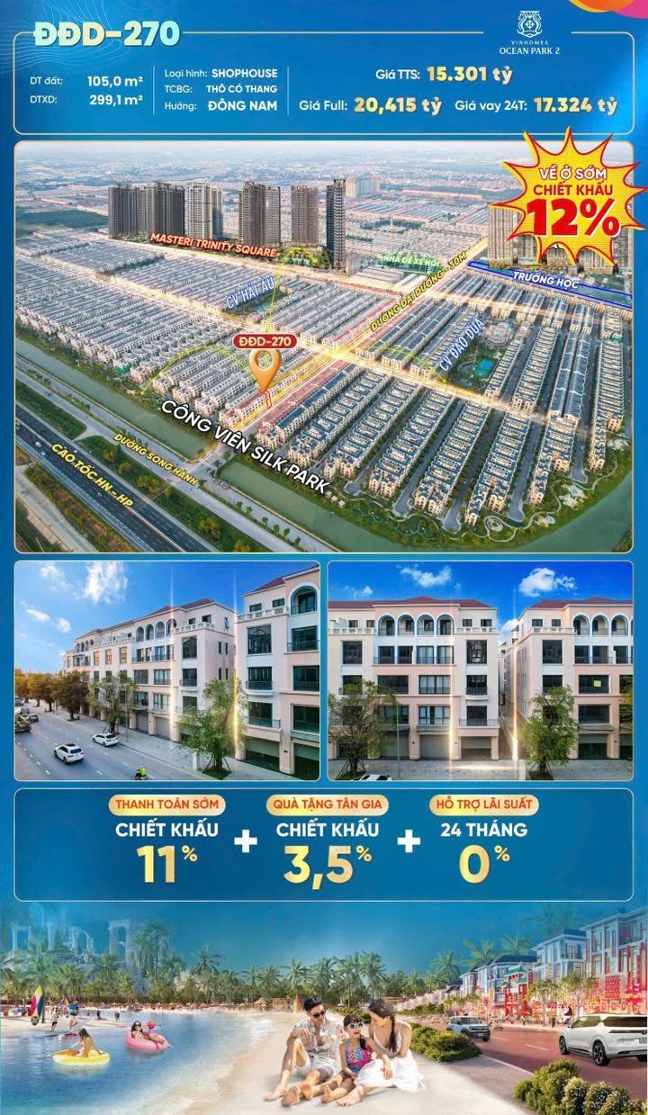 Shophouse Vinhomes OPC2 Long Biên 105m² giá 14.5 tỷ - Đầu tư sinh lời cao!