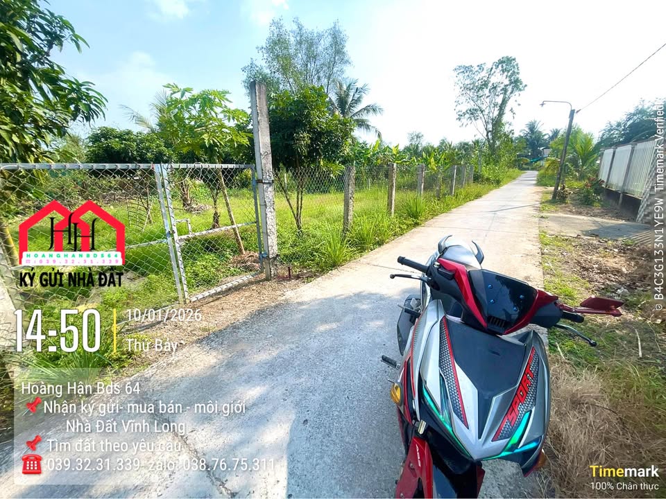 Đất nền thổ cư 124m² xã Phú Quới, huyện Long Hồ - Giá chỉ 490 triệu, sổ hồng chính chủ!