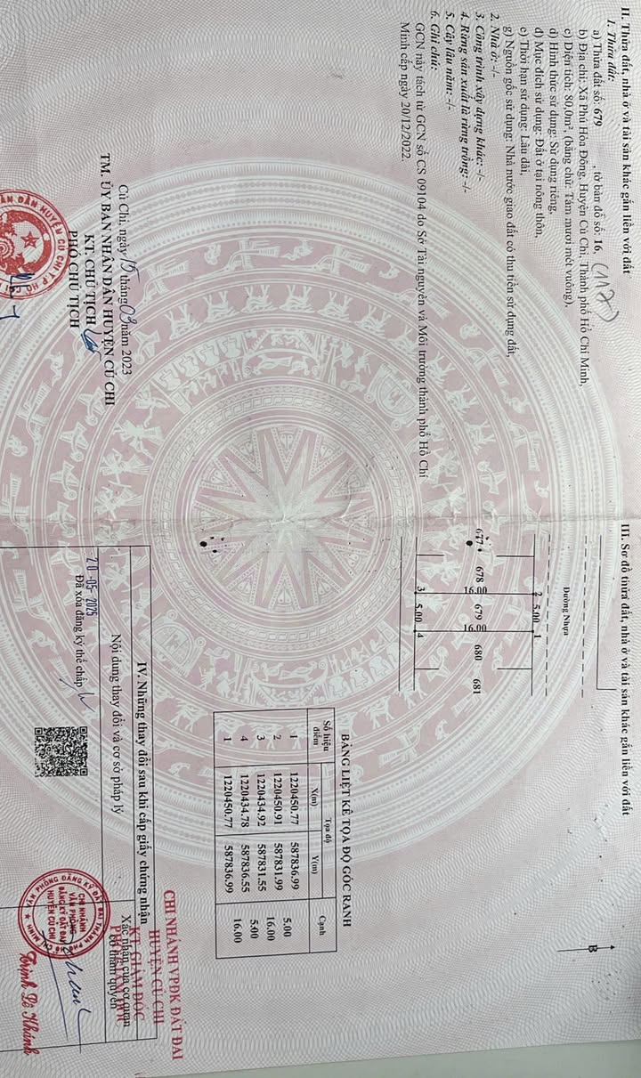 Đất nền Củ Chi 80m² giá 1.25 tỷ - Cơ hội đầu tư hấp dẫn!