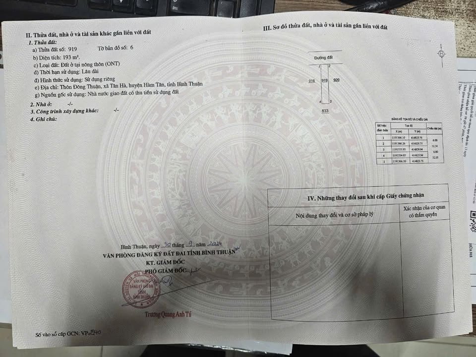 Đất thổ cư 180m² tại Tân Hà, Hàm Tân - Giá chỉ 380 triệu, cơ hội đầu tư tuyệt vời!