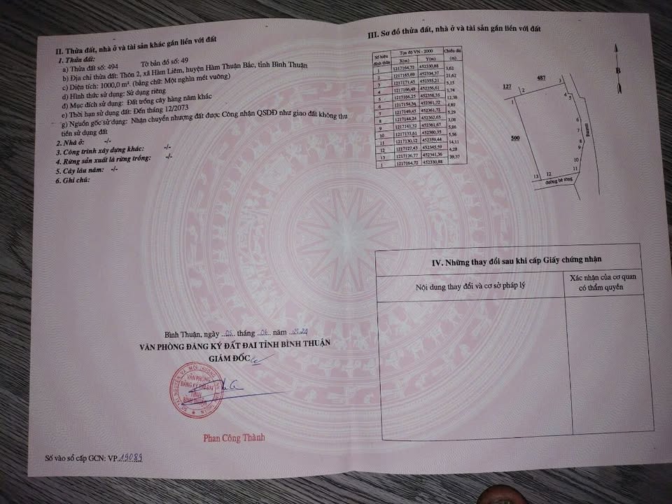 Đất nền 1 sào Hàm Liêm 520 triệu - Tiềm năng đầu tư lớn!