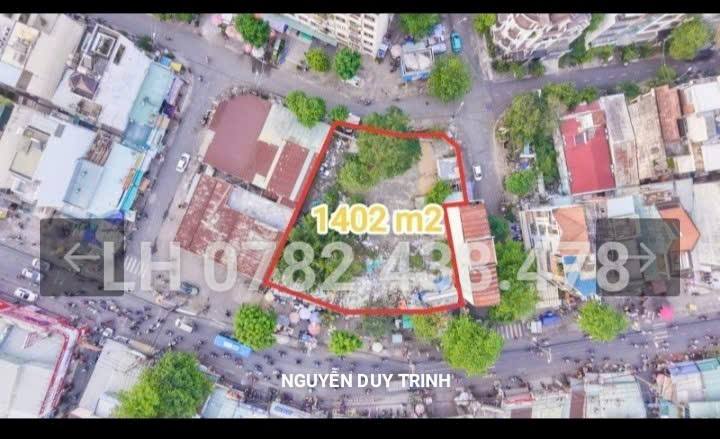 Đất thương mại dịch vụ 1402m² góc 3 mặt tiền Nguyễn Duy Trinh - Quận 2, giá chỉ 200 tỷ TL mạnh!