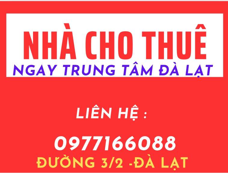 Cho thuê nhà nguyên căn mặt tiền đường 3/2 Đà Lạt - Phù hợp văn phòng, cửa hàng