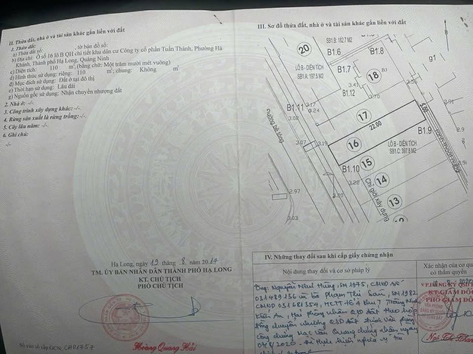 Đất dự án Tuấn Thành Hạ Long 110m² giá 3 tỷ - Đầu tư sinh lời ngay!