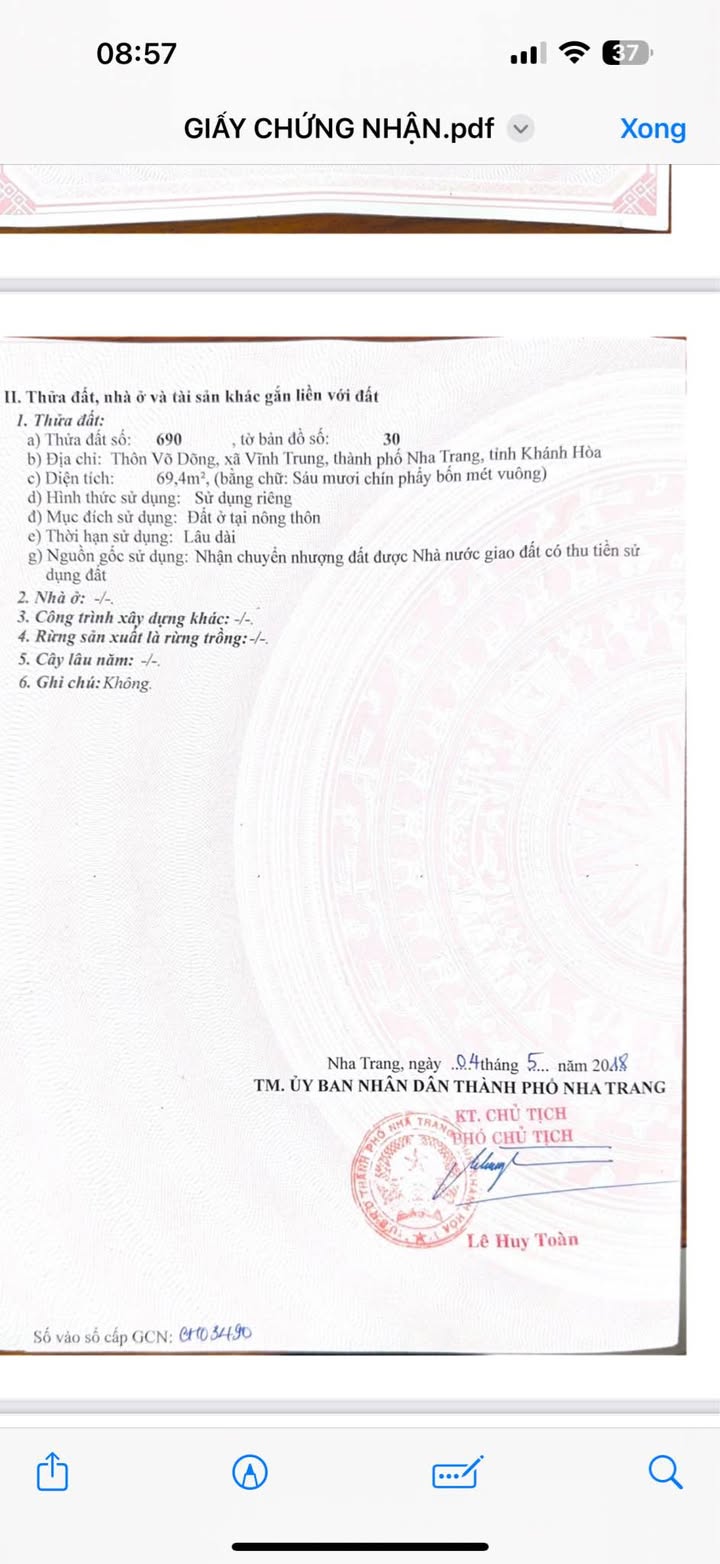 Đất Vĩnh Trung, Nha Trang 69,4m² giá 1,3 tỷ - Sổ hồng chính chủ, bớt thêm!