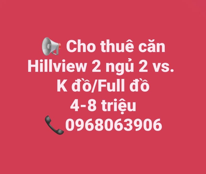 Căn hộ Hillview Bắc Ninh 2PN giá 4-8 triệu - Full nội thất tiện nghi!