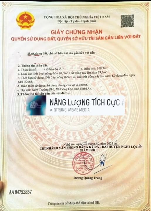 Đất nền Xóm Trường Phú, Nghệ An 109.3m² giá 1.43 tỷ - Đầu tư sinh lời ngay!