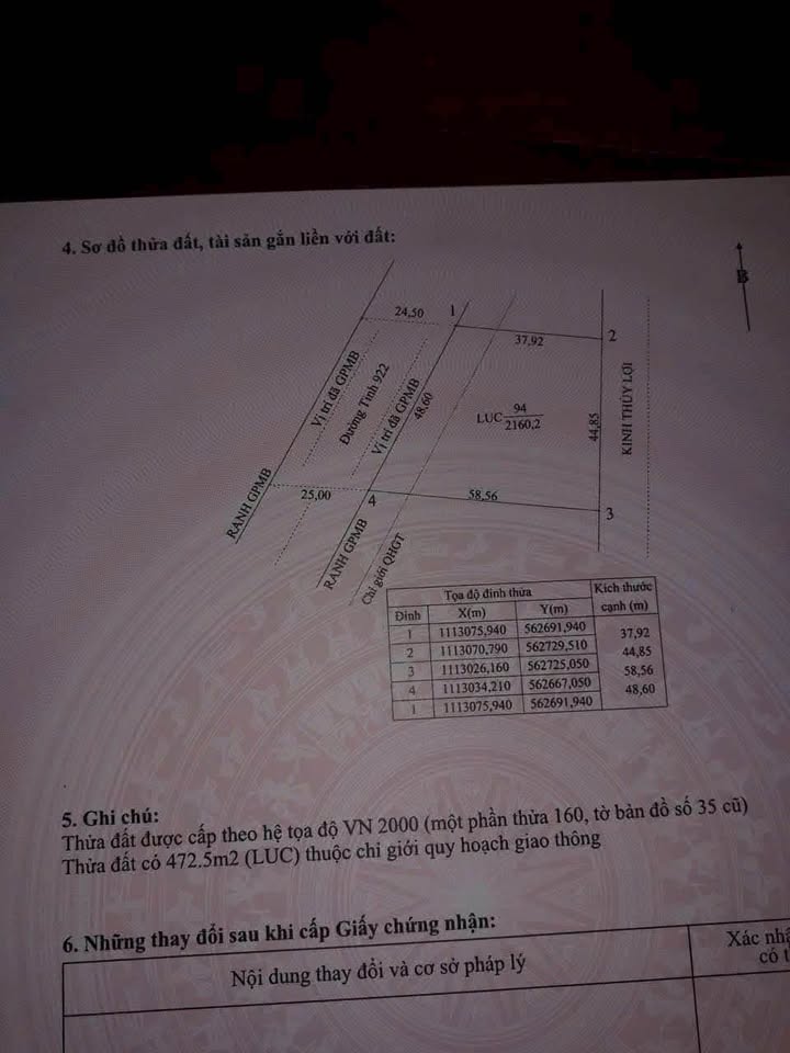 Đất nền mặt tiền Tỉnh lộ 922, Huyện Cờ Đỏ, 1920m² giá 3.84 tỷ - Cơ hội đầu tư lý tưởng!