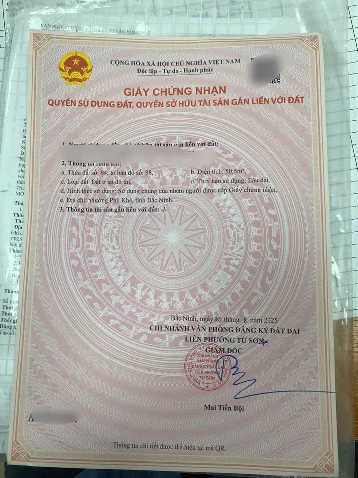 Đất nền Vĩnh Thọ, Từ Sơn 50,5m² giá chỉ 1 tỷ - Cơ hội đầu tư vàng!