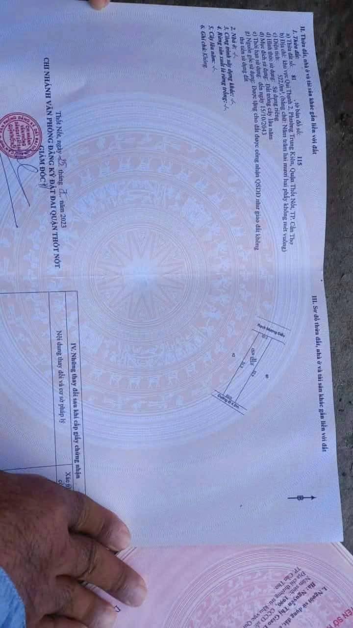 Đất nền thổ cư 510m² tại Quận Thốt Nốt - Giá chỉ 1.3 tỷ, cơ hội đầu tư vàng!