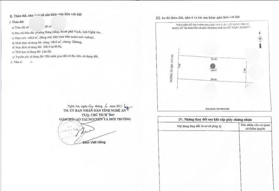 Đất nền khu Đồng Dâu, 140m², giá thỏa thuận - Hướng Tây tứ mệnh, mặt tiền rộng 7m!