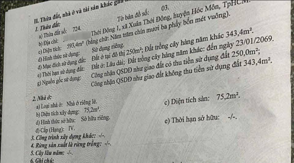 Nhà bán gấp tại Hóc Môn 600m² giá 7.3 tỷ - Đường xe hơi thoải mái!