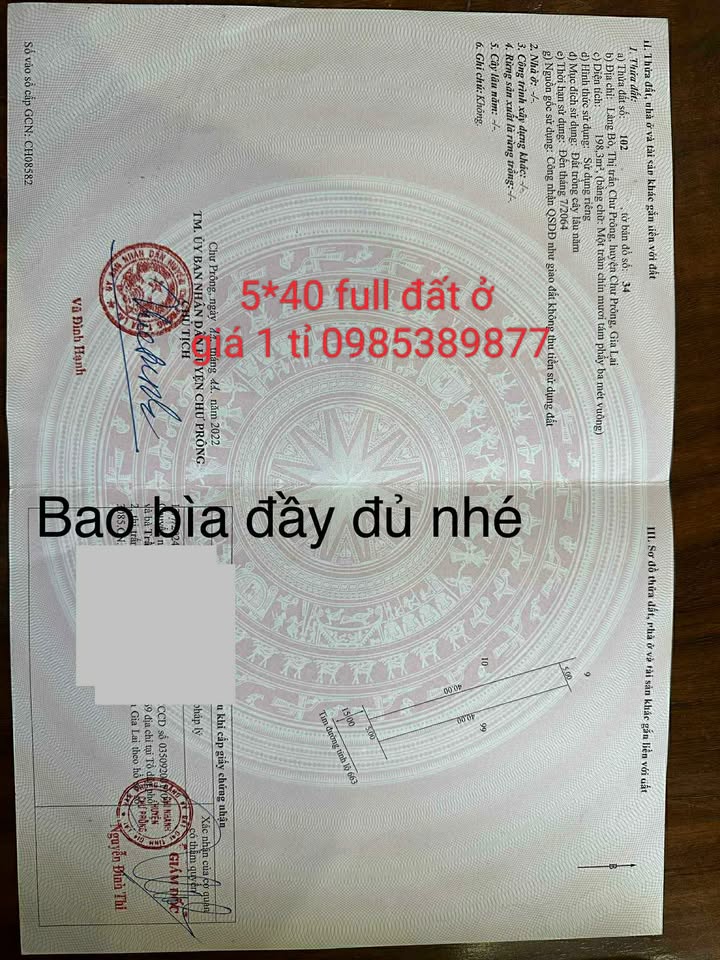 Đất ở mặt tiền TL 663, Thị trấn Chư Prông 200m² giá 1 tỷ - Cơ hội đầu tư hấp dẫn!