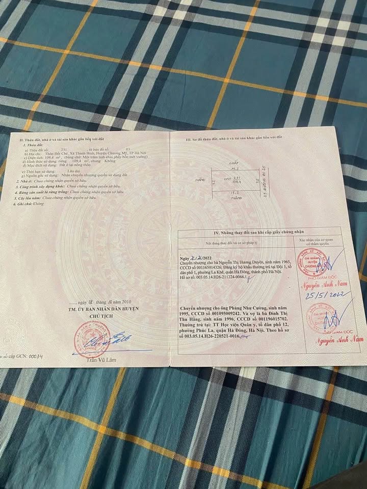 Đất đấu giá Thanh Bình, Chương Mỹ 110m² - Ô tô vào tận nơi, giá tốt!