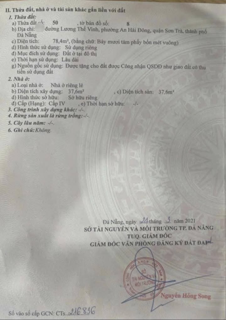 Lô đất mặt tiền Đường Phạm Cự Lượng, Đà Nẵng 79m² giá 8 tỷ - Đầu tư sinh lời ngay!