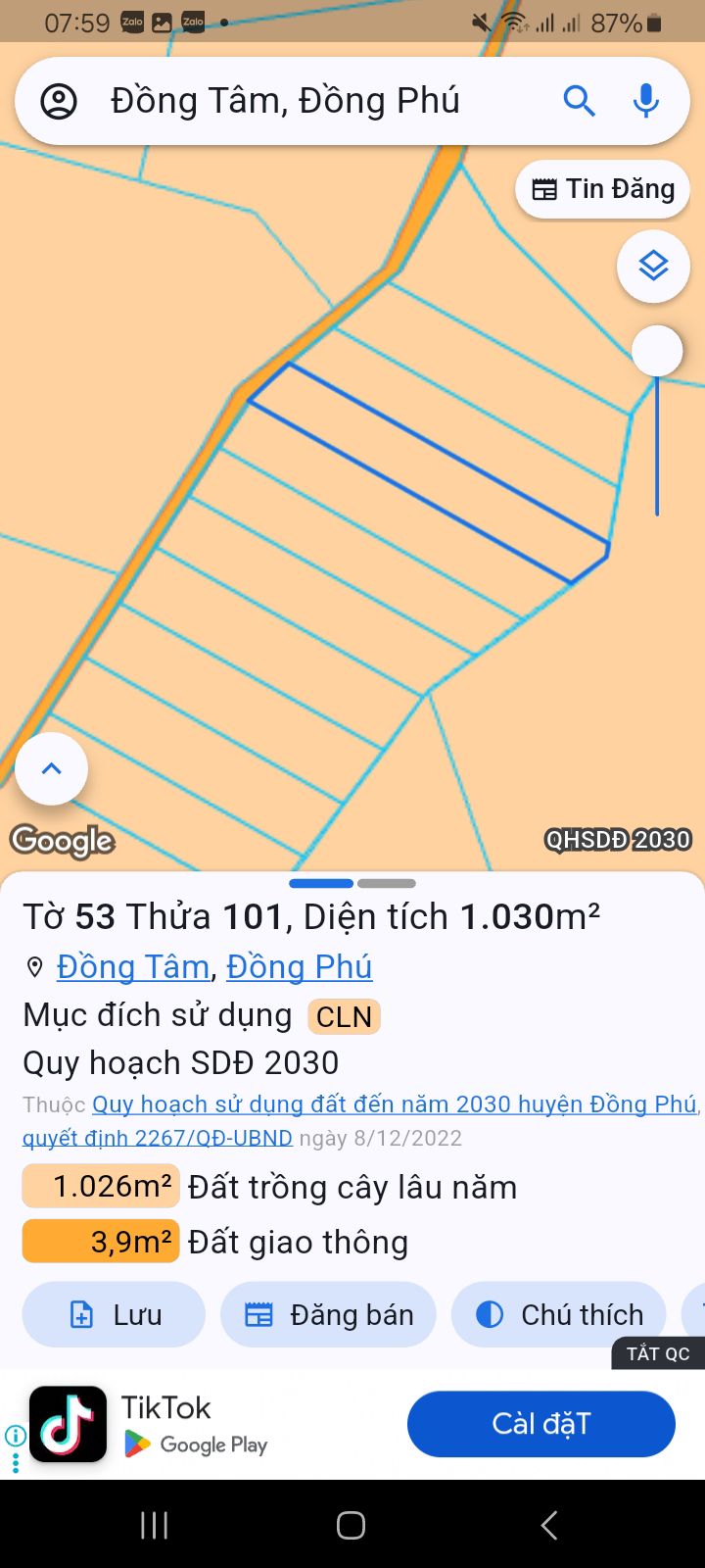 Đất sào Đồng Tiến, Đồng Phú 1030m² giá 440 triệu - Sổ đỏ chính chủ!