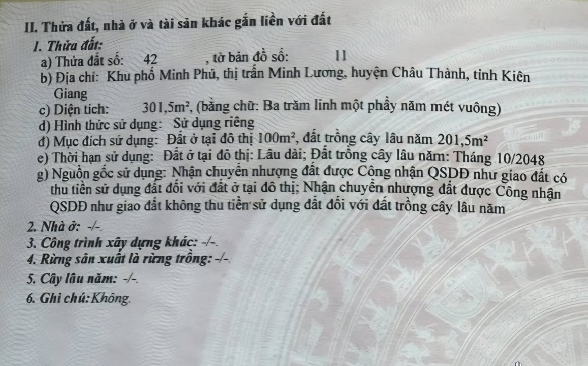 Đất bán 301m² tại Minh Lương, Châu Thành - Đầu tư tiềm năng, giá chỉ 1.2 tỷ!