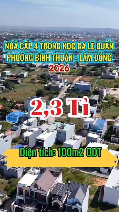 Đất nền KDC Ga Lê Duẩn Phan Thiết 100m² giá 2,3 tỷ - Bớt lộc ngay hôm nay!