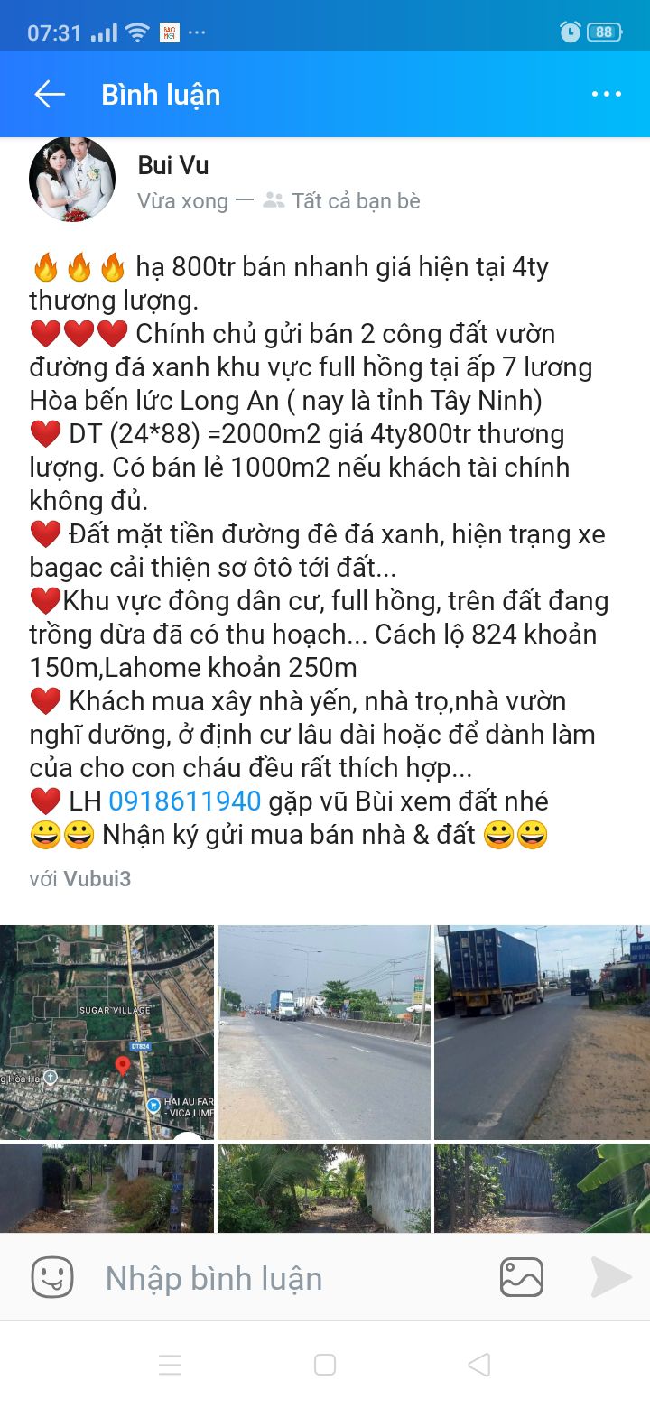 Đất vườn 2000m² Đê Đá Xanh, Bến Lức, Long An - Giá 4.8 tỷ, Thương lượng!