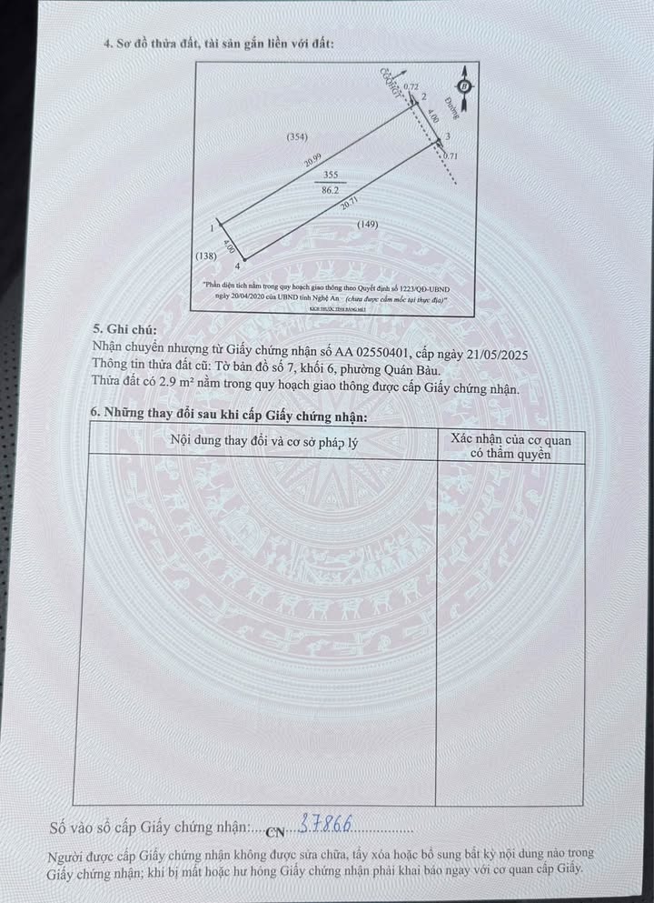 Đất nền Khối 6, Quán Bàu 86m² giá 3 tỷ - Khu dân cư an ninh tốt!