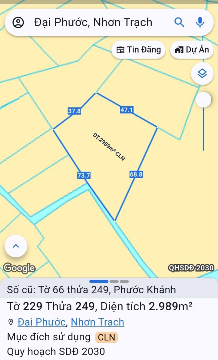 Đất nền Xã Phước Khánh, Nhơn Trạch 2989m² giá 2.37 tỷ - Sổ hồng chính chủ