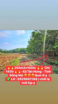 Đất nền 254m² tại xã Tân Hưng, Huyện Hớn Quản chỉ 145 triệu - Cơ hội đầu tư tuyệt vời!