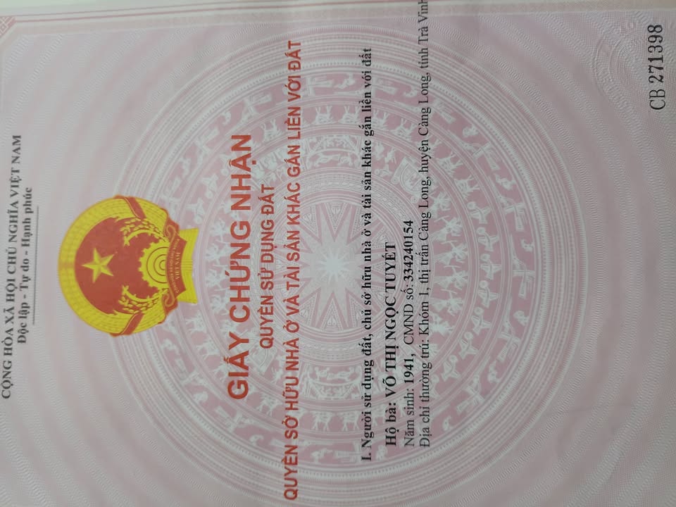 Nhà mặt tiền chợ xã Càng Long Vĩnh Long 84m² - Cơ hội đầu tư tuyệt vời!