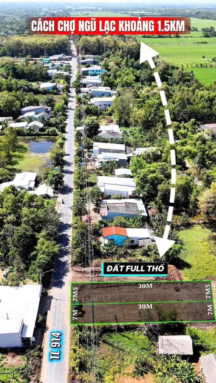 Bán đất thổ cư mặt tiền TL914, xã Ngũ Lạc, huyện Duyên Hải, 435m² giá 21 tỷ - Đầu tư sinh lời tốt!