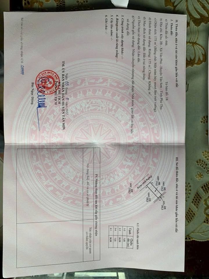 Đất nền KDC Tân Sơn - Phú Thọ 175m² giá 1 tỷ - Đầu tư sinh lời cao!