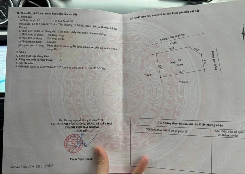 Đất nền KĐT Trường Thịnh TP Hải Dương 90.89m² giá 4.x tỷ - Lô góc tiềm năng kinh doanh!