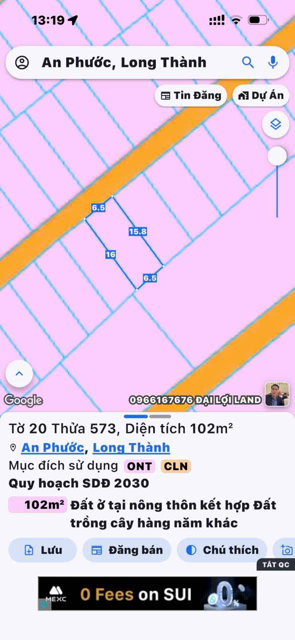 Đất nền ấp 8 An Phước Long Thành 104m² giá 1.3 tỷ - Sổ hồng riêng thổ cư!