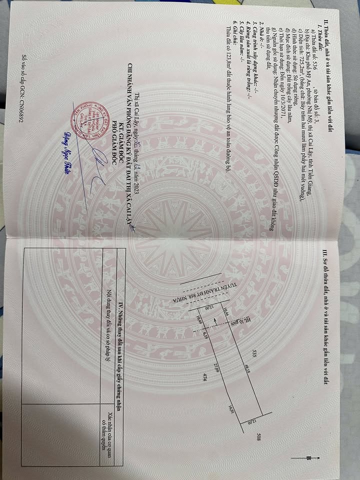 Đất mặt tiền Tỉnh lộ 868B, Phường Nhị Quí, 725m² giá 2.55 tỷ - Đầu tư sinh lời cao!