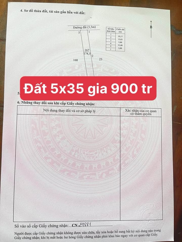 Đất nền 175m² Xã Hòa Khánh - Giá 900 triệu, pháp lý rõ ràng!