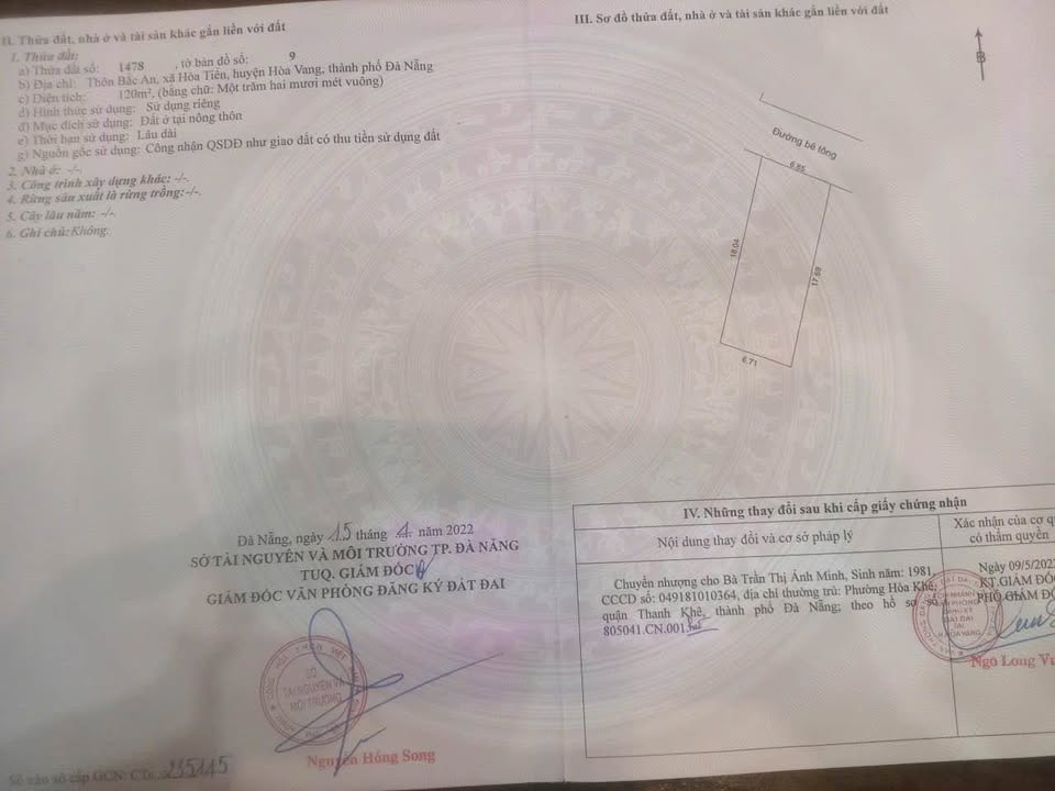 Đất nền Hòa Tiến, Đà Nẵng 120m² giá 1.25 tỷ - Tiềm năng đầu tư cao!