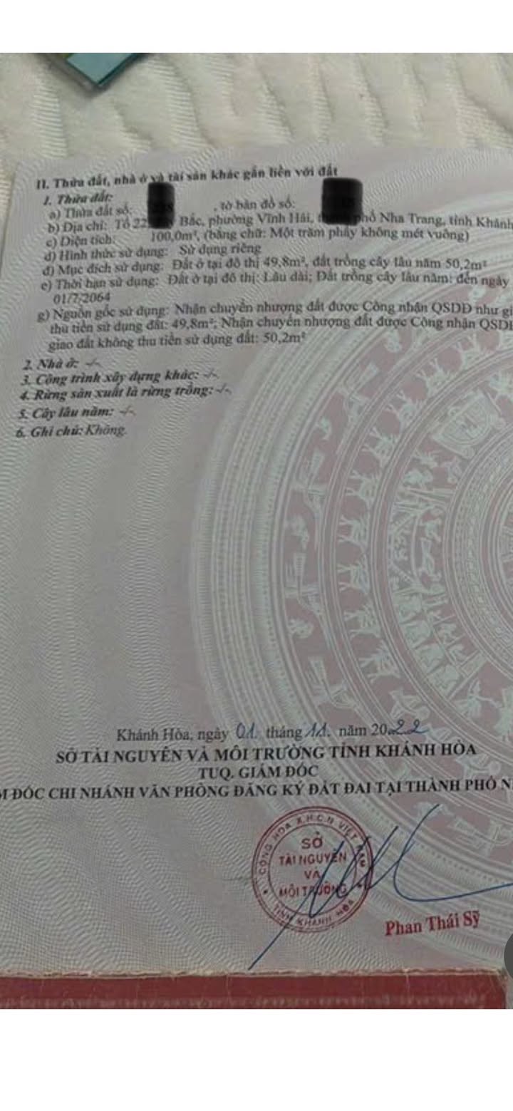 Đất nền phường Bắc Nha Trang 100m² giá 2.7 tỷ - Đầu tư sinh lời ngay!