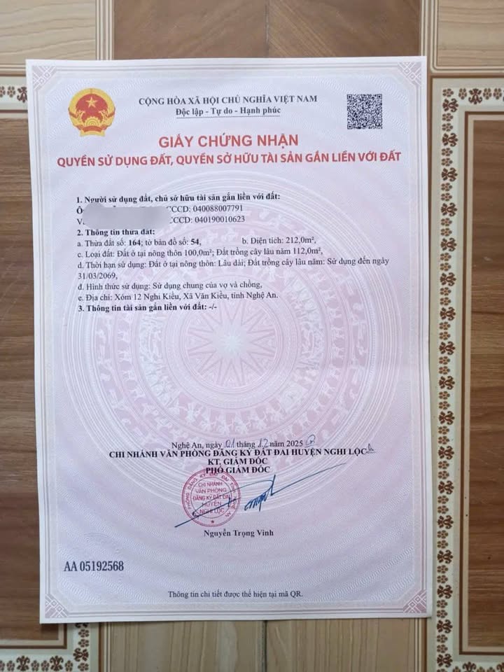 Đất nền xã Nghi Kiều 212m² giá thỏa thuận - Cơ hội vàng cho đầu tư!