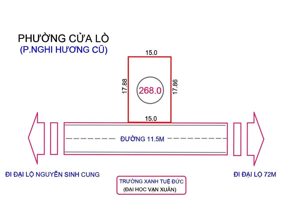 Đất nền tại TP Biển Cửa Lò 268m² giá 5.2 tỷ - Đầu tư sinh lời lý tưởng!