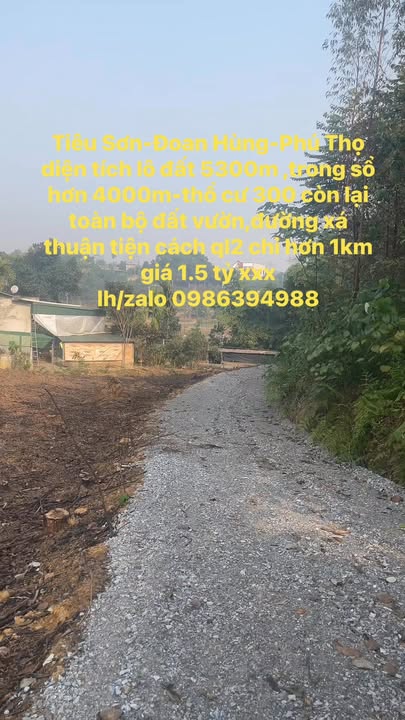 Đất nền xã Hùng Xuyên, Đoan Hùng, Phú Thọ 5.300m² giá 1 tỷ - Tiềm năng đầu tư lớn!