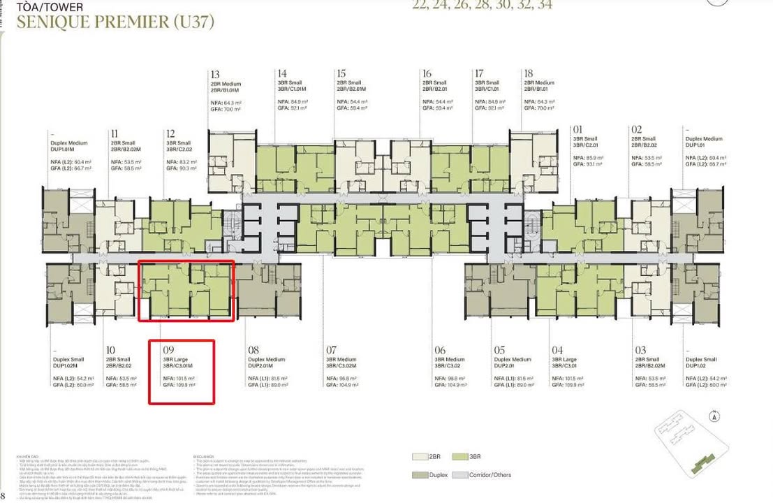 Căn hộ The Senique Gia Lâm 101m² giá 10.09 tỷ - Ban công Đông Nam cực đẹp!