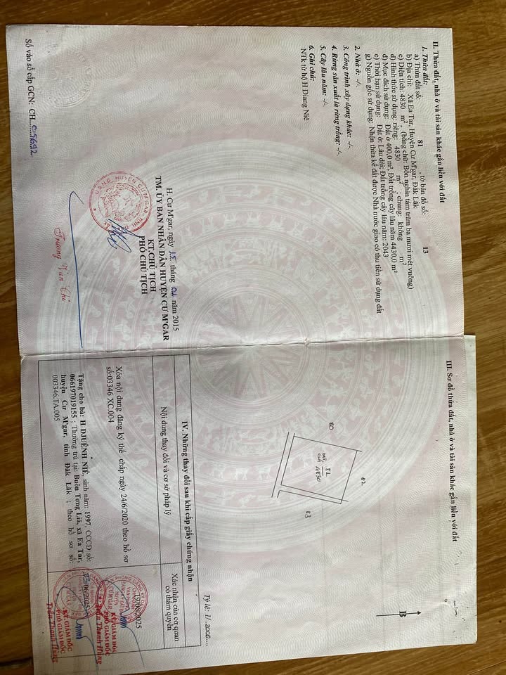 Đất thổ cư 1050m² Buôn Tơng Liă, Cư M'gar chỉ 5.25 tỷ - Mặt đường nhựa xe tải