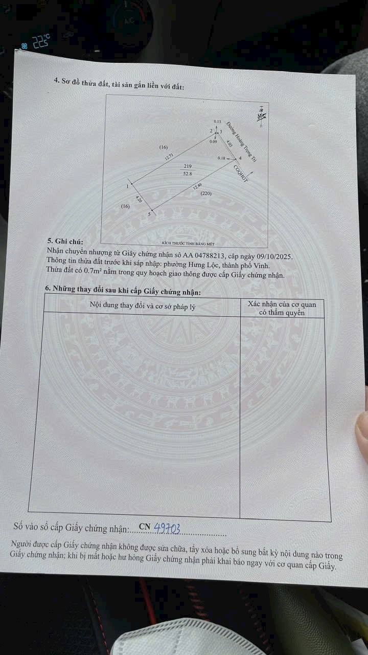 Đất mặt đường Hoàng Trọng Trì, Hưng Lộc 52.8m² - Vị trí kinh doanh sầm uất!