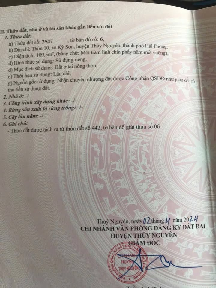 Đất nền Thủy Hà, Hải Phòng 109m² giá 6 tỷ - Thoáng mát, thuận tiện giao thông